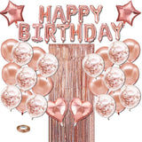 Load image into Gallery viewer, Lofaris Glitter Rose Gold Happy Birthday Balloons Decoration