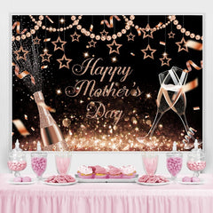 Lofaris Glitter Rose Gold Pearl Star Happy Mothers Day Backdrop