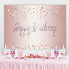 Lofaris Glitter Rose Golden Themed Happy Birthday Backdrop