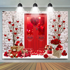 Lofaris Glitter Rose Heart Wreath Happy Valetine Day Backdrop