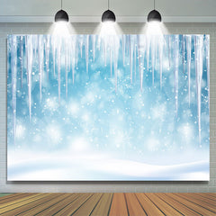 Lofaris Glitter Snow And Icicle Frozen World Backdrop For Winter