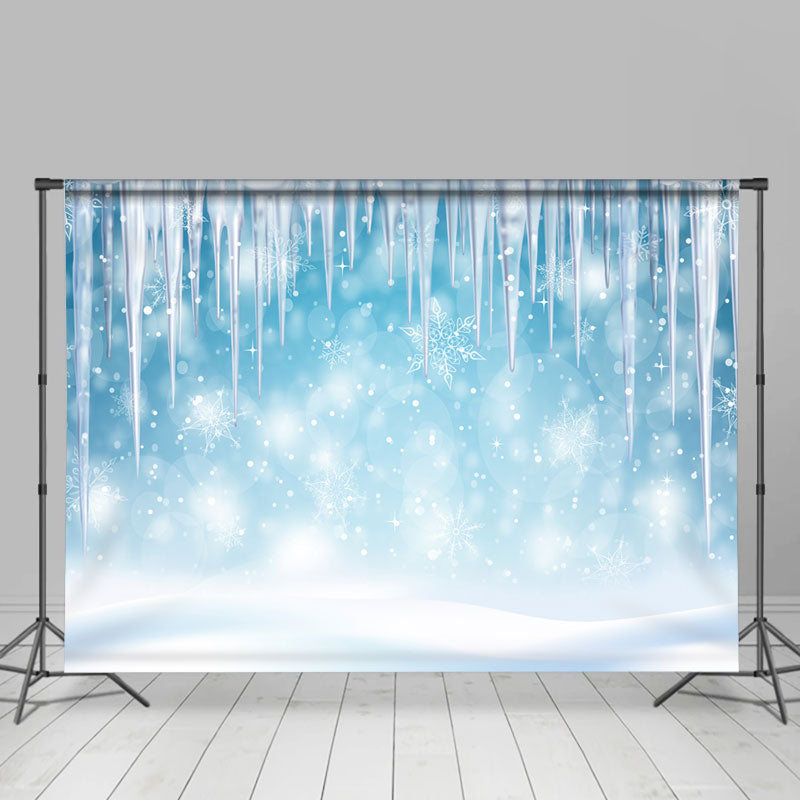 Lofaris Glitter Snow And Icicle Frozen World Backdrop For Winter