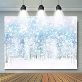 Load image into Gallery viewer, Lofaris Glitter Snowflake Forest White Winter Backdrop