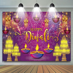 Lofaris Glitter Spark Colorful Happy Diwali Holiday Backdrop