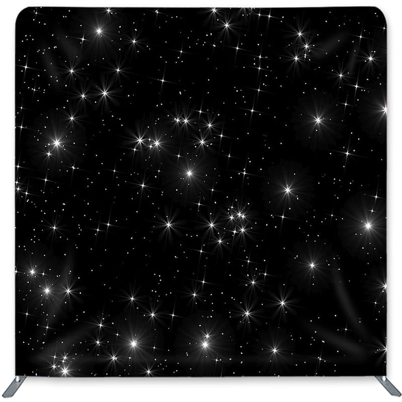 Lofaris Glitter Star Black Double-Sided Backdrop for Birthday