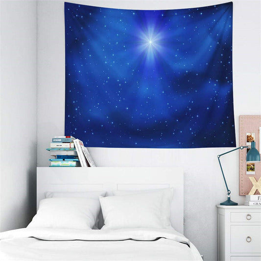 Lofaris Glitter Star Blue Night Sky Simple Wall Tapestry
