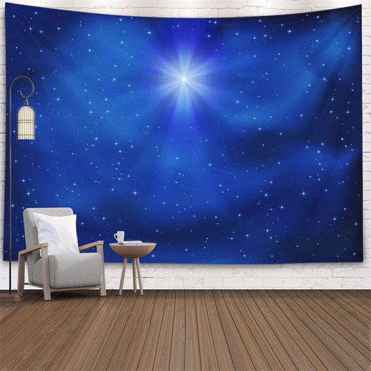 Lofaris Glitter Star Blue Night Sky Simple Wall Tapestry
