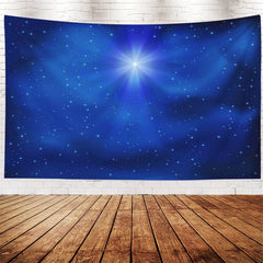 Lofaris Glitter Star Blue Night Sky Simple Wall Tapestry