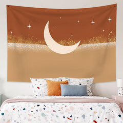 Lofaris Glitter Star Moon Still Life Landscape Wall Tapestry