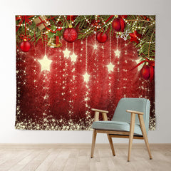 Lofaris Glitter Stars and Jingle-Bell Christmas Tree Backdrop