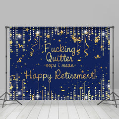 Lofaris Glitter Stars Gold Blue Backdrop For Retirement