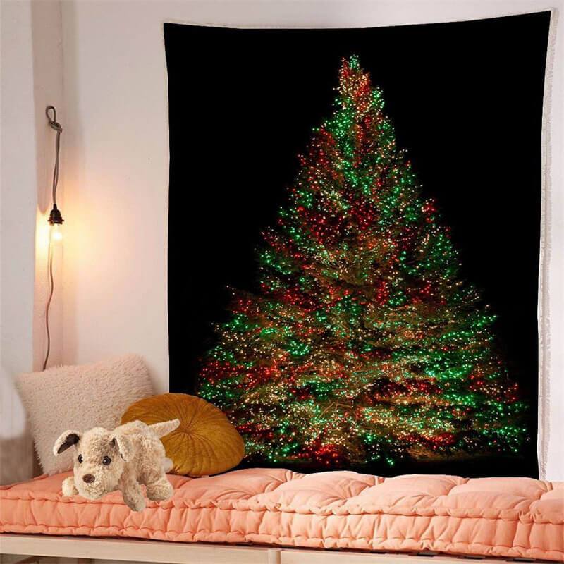 Lofaris Glitter Tree Still Life Christmas Holiday Wall Tapestry