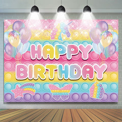 Lofaris Glitter Unicorn Balloons Pop It Happy Birthday Backdorp