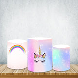 Load image into Gallery viewer, Lofaris Glitter Unicorn Pink Plinth Cover Rainbow Dreamy Theme Pillar Wrap