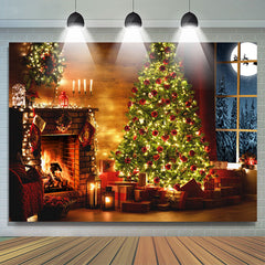 Lofaris Glitter Warm House Christmas Day Decoration Backdrop