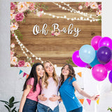 Load image into Gallery viewer, Lofaris Gllitter light And Pink Flower Baby Shower Backdrop
