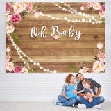 Load image into Gallery viewer, Lofaris Gllitter light And Pink Flower Baby Shower Backdrop