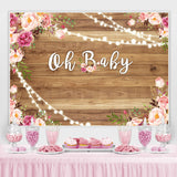 Load image into Gallery viewer, Lofaris Gllitter light And Pink Flower Baby Shower Backdrop