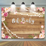 Load image into Gallery viewer, Lofaris Gllitter light And Pink Flower Baby Shower Backdrop