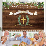 Load image into Gallery viewer, Lofaris God Bless Little White Floral Wooden Backdrop for Kids