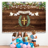 Load image into Gallery viewer, Lofaris God Bless Little White Floral Wooden Backdrop for Kids