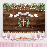 Load image into Gallery viewer, Lofaris God Bless Little White Floral Wooden Backdrop for Kids