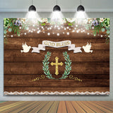 Load image into Gallery viewer, Lofaris God Bless Little White Floral Wooden Backdrop for Kids