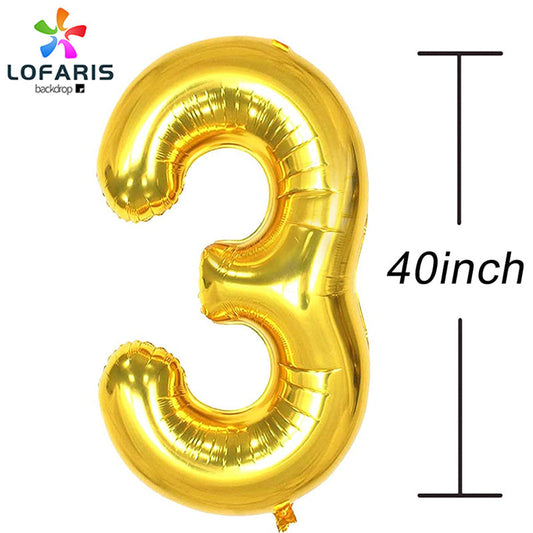 Lofaris Gold 30 Number Balloons DIY Birthday Anniversary Party Decoration