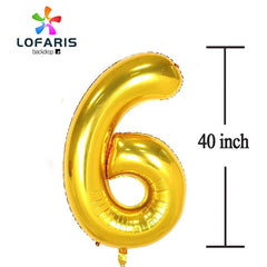 Lofaris Gold 60 Number Balloons Big Birthday Anniversary Party Decoration