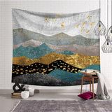 Load image into Gallery viewer, Lofaris Gold Abstract Painting Style Mountain Wall Tapestry