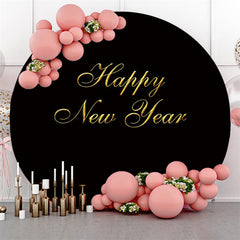Lofaris Gold And Black Happy New Year Round Backdrop For Party