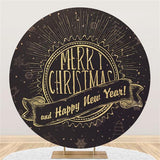 Load image into Gallery viewer, Lofaris Gold And Black Round Chrismas New Year Backdrop