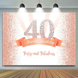 Load image into Gallery viewer, Lofaris Gold and Pink Dots Happy 40th Birthday Party Backdrop