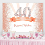 Load image into Gallery viewer, Lofaris Gold and Pink Dots Happy 40th Birthday Party Backdrop
