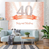 Load image into Gallery viewer, Lofaris Gold and Pink Dots Happy 40th Birthday Party Backdrop