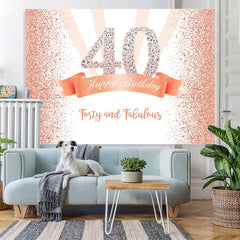 Lofaris Gold and Pink Dots Happy 40th Birthday Party Backdrop