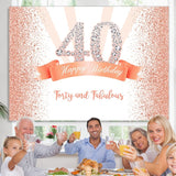 Load image into Gallery viewer, Lofaris Gold and Pink Dots Happy 40th Birthday Party Backdrop