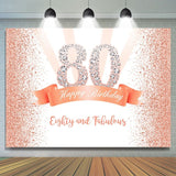 Load image into Gallery viewer, Lofaris Gold and Pink Dots Happy 80th Birthday Party Backdrop