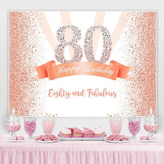 Lofaris Gold and Pink Dots Happy 80th Birthday Party Backdrop