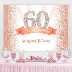 Lofaris Gold and Pink Happy 60th Birthday Party Backdrop