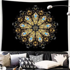 Lofaris Gold And Sapphire 3D Printed Still Life Wall Tapestry
