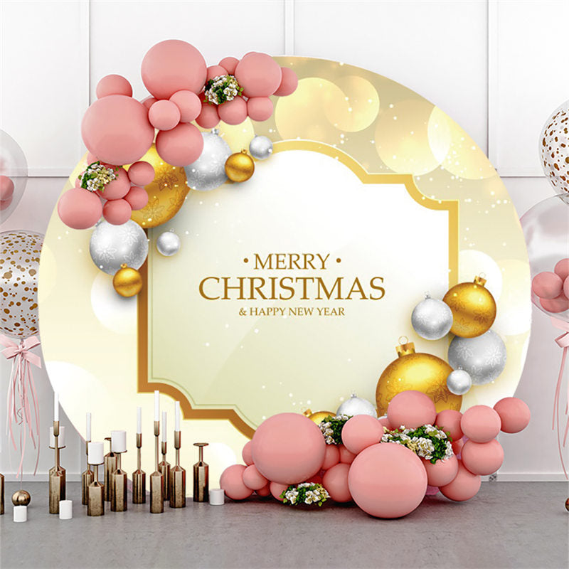 Lofaris Gold Bokeh Glitter Round New Year Christmas Backdrop