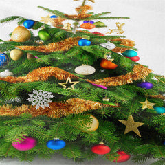Lofaris Gold Colorful Bauble Christmas Tree Wall Tapestry