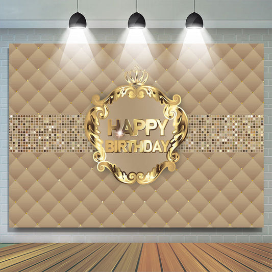 Lofaris Gold Crown Happy Birthday Party Backdrop For Woman