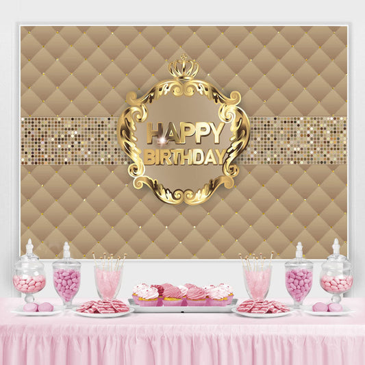 Lofaris Gold Crown Happy Birthday Party Backdrop For Woman
