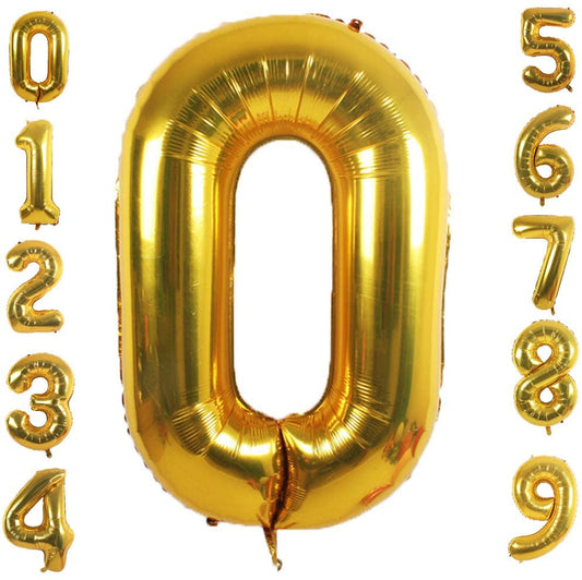 Lofaris Gold DIY Number Foil Mylar Balloons 40 Inch Party Decoration