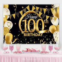 Lofaris Gold Glitter Ballons 100th Birthday Party Backdorp