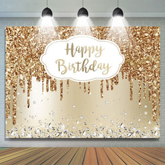 Lofaris Gold Glitter Diamond Backdrop For Birthday Party