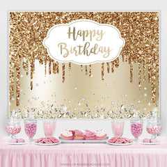 Lofaris Gold Glitter Diamond Backdrop For Birthday Party