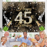 Load image into Gallery viewer, Lofaris Gold Glitter Diamond Bokeh Happy 45th Birthday Backdrop